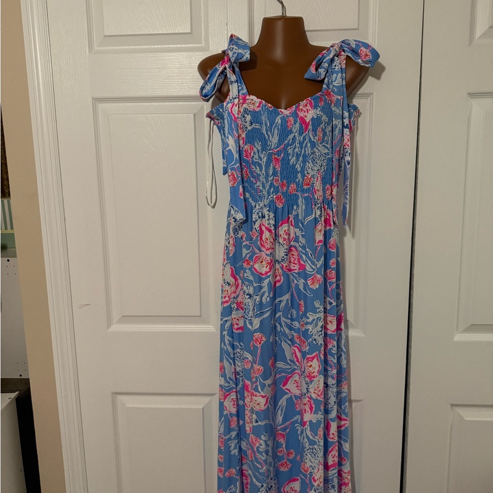 Lilly Pulitzer Kailua Smocked Maxi Dress Multi Color Bahamian Rhapsody